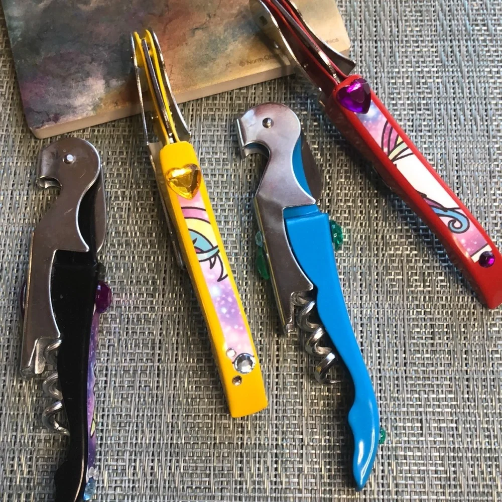 #58b 🦄NWOT Blinged Out Corkscrew with Rainbow Unicorn Vibes🦄